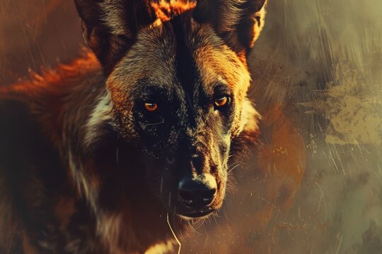 African wild dog, photograph of the animal