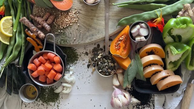 Healthy local bio eating containing natural vitamins.