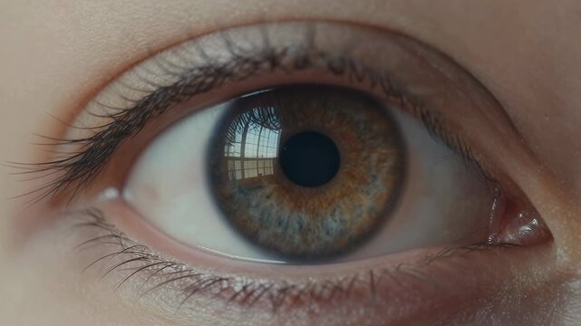 Close-Up of Eye with Changing Iris Color and Texture Details