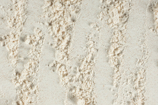Organic wheat flour surface pattern close up top view