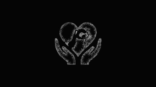 Sketch ferret rescue icon animation - smooth progressive reveal