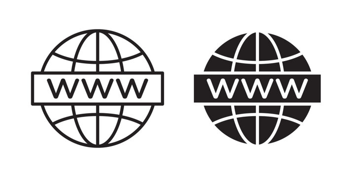 Domain icon flat outline in black