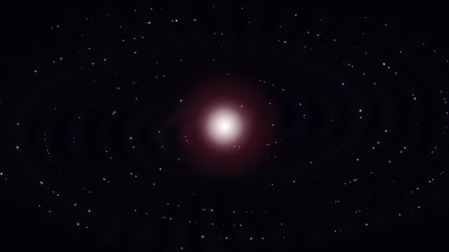 This looping space frame depicts a bright glowing nebula core surrounded by distant stars.