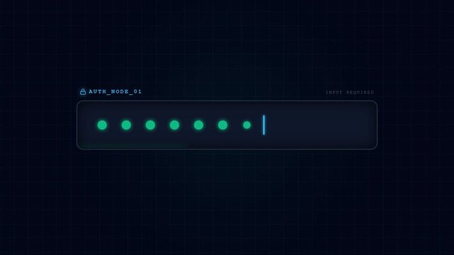 Futuristic digital login screen showing password access granted