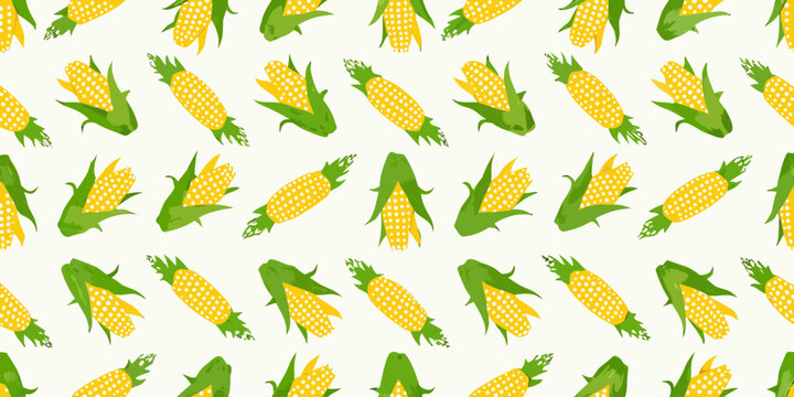 Corn pattern a seamless repeating vector illustration with yellow and green hues