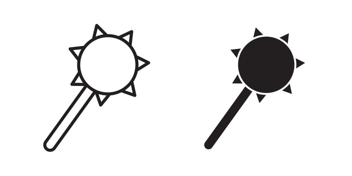 Mace icon flat outline in black