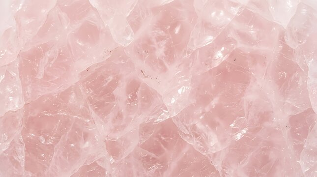 Macro background of raw rose quartz mineral crystal texture
