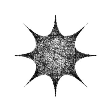 Sketch black and white octagram star shape design