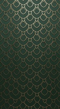 Elegant green and gold scallop pattern wallpaper background