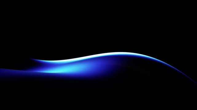 Abstract blue refractions on a wavy glass shape, seamless loop 3d animation