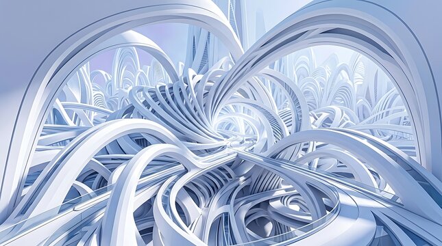 Abstract architectural fantasy a futuristic cityscape digital art illustration
