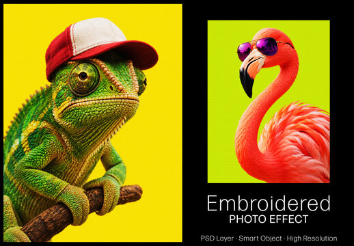 Embroidered Fabric Texture Photo Effect