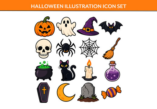 Halloween Illustration Icon Set