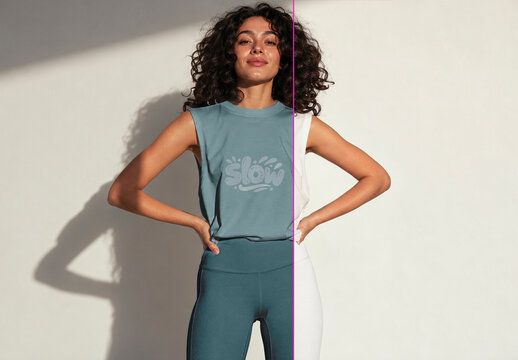 Women&rsquo;s Sleeveless T-Shirt Mockup