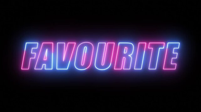 Neon favourite text effect, editable retro and glowing text style