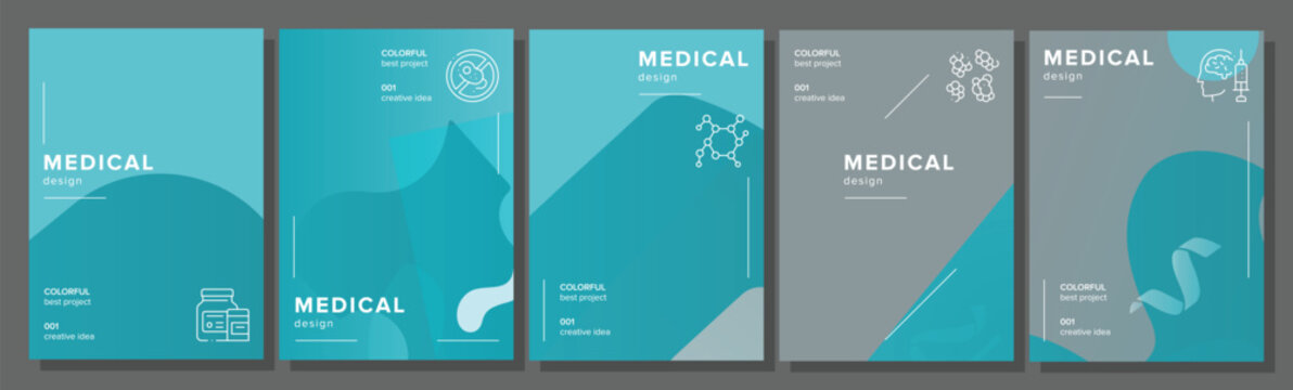 Thinking forms publication medical abstract geometric a4 poster. oval translucency, style illustration, fluent horizontal, shades success vector medical background illustration