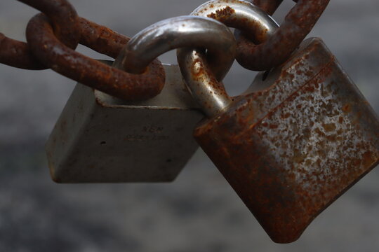 old rusty padlock