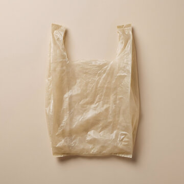 Empty plastic grocery bag top view