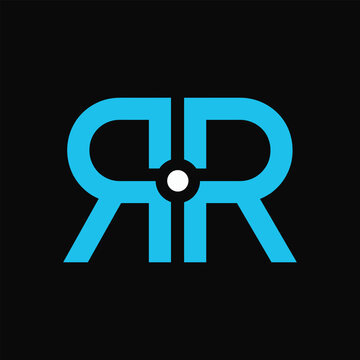 Blue rr monogram logo design