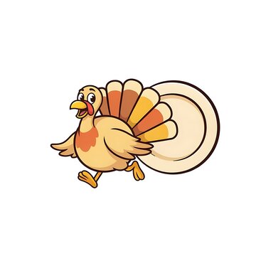 Cartoon turkey running