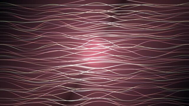 Flowing white wavy lines create a seamless looping pattern on a deep maroon gradient background
