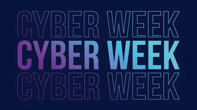 Cyber week gradient typography vector text effect
