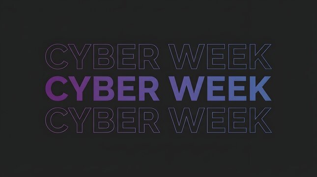 Cyber week dark background typography text effect