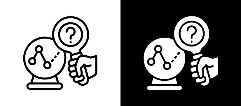 Prediction Uncertainty whiteblack icon illustration