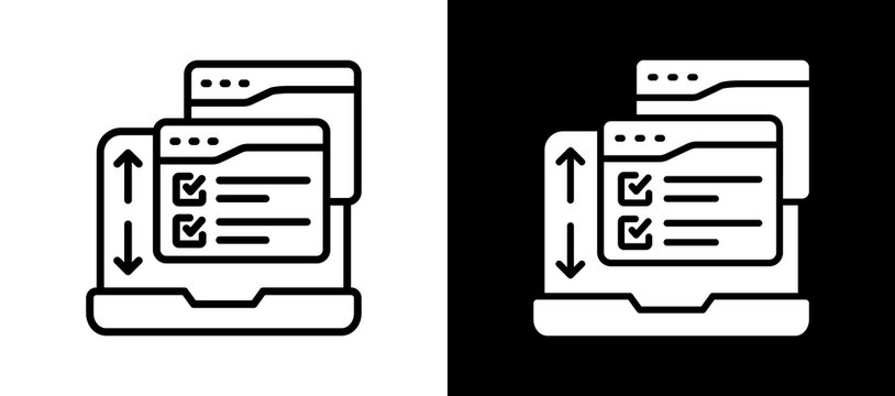 Feature Selection whiteblack icon illustration
