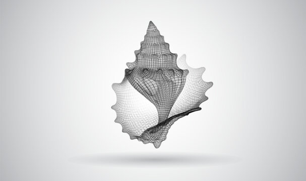 3D mesh object on a white background