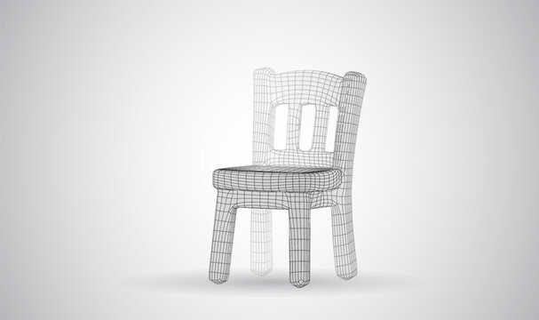 3D mesh object on a white background
