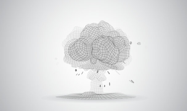 3D mesh object on a white background