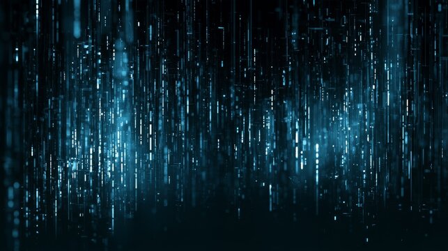 Abstract Binary Software Programming Code Background. Random Parts of Program Code. Digital Data Technology Concept. Random Binary Data Matrix Wide Vector Illustration.