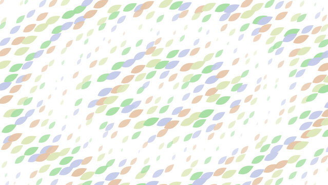 Abstract background, with scattered colorful, leaf shapes in, green, blue, and, orange on a, black background, creating, a dynamic pattern isolated on a transparent background