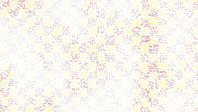 Abstract background, with small yellow, curved marks on, a dark maroon, surface, creating a, subtle textured pattern, with a repeating, organic motif isolated on a transparent background