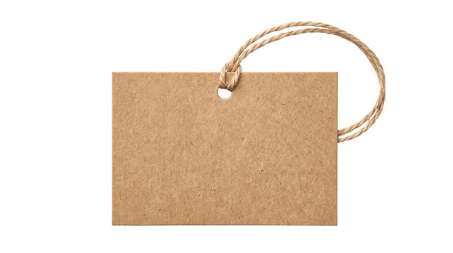 Blank brown kraft paper tag with string