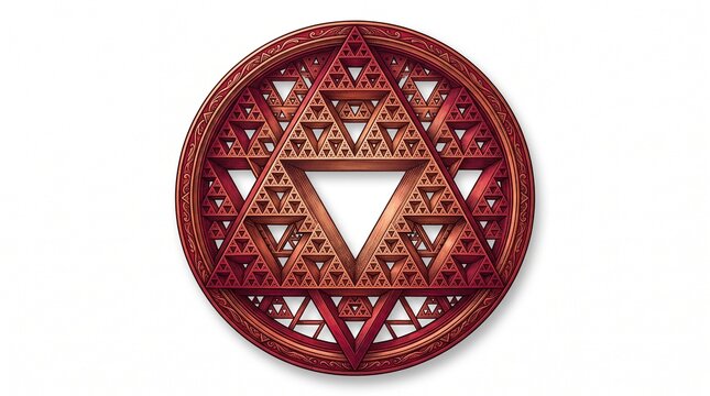 Sierpinski Triangle Fractal Recursive Geometric Circle Illustration