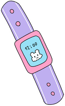 kid smart watch cartoon illustration.