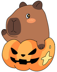 Capybara cartoon illustration © imui.art