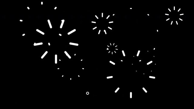 fireworks explosion animation on the night sky 4k for birthday.