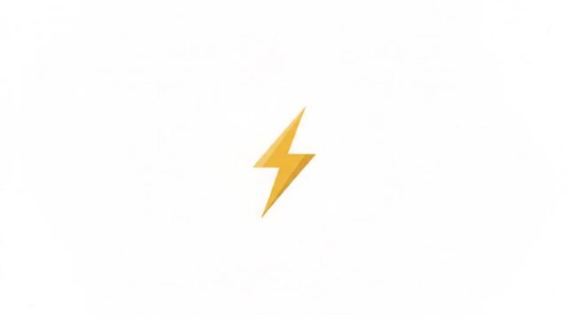 Minimalist golden lightning bolt icon representing high voltage energy speed power and electric charge isolated on a clean white background