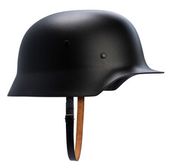 Fototapeta premium Vintage military steel combat helmet isolated on a white background, with clipping path, military history projects, tactical gear marketing, and museum exhibitions.