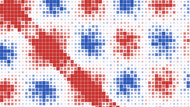 Brain connectivity matrix squares red and blue on white