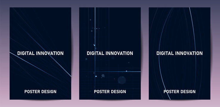 Digital Innovation Corporate Poster Template Design Set