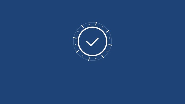 Payment Successful animation with loading ring turning into white check mark on navy blue, transaction complete confirmation