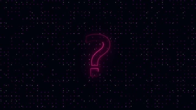 Question mark animation pulses with bright ambient illumination. Creative knowledge inquiry databases route through active question mark animation. Quiz apps use the mark.