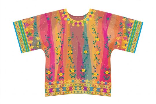Baju Bodo Bugis Traditional Blouse - South Sulawesi Indonesian Clothing Illustration
