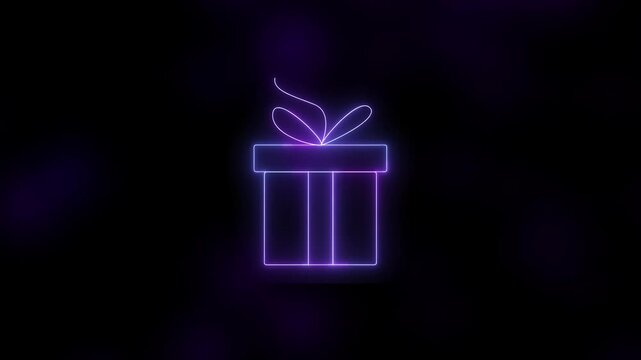 Gift box animation displays a celebratory packaged present. Holiday seasonal promotion marketing campaigns feature active gift box animation. Retail sales platforms use box.