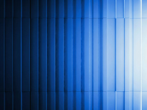 Abstract blue industrial texture with vertical panels and bright light reflection blue metal abstract background metallic surface modern architectural structured patt