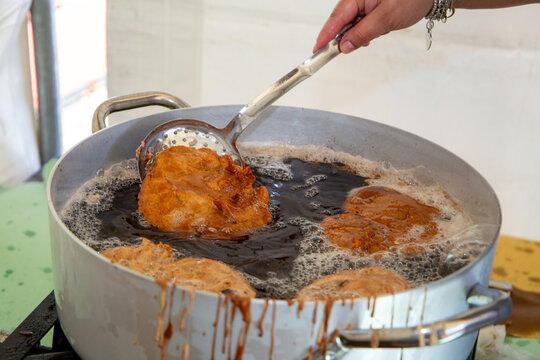chestnut flour fritters with typical autumn pans